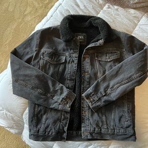 Zara Mens Sherpa Denim Jacket XL